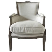 Beige Patrizia Wingback Linen Armchair